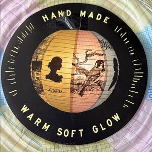 Handmade Warm Soft Glow Paper Lantern and 15 ft cord
